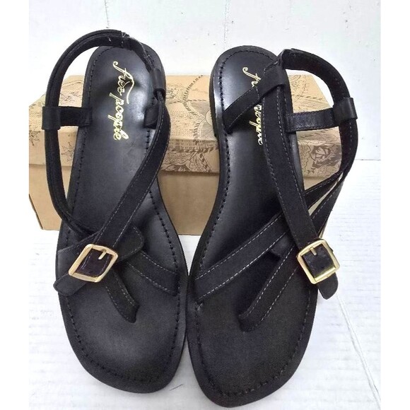 Free People Women's La Risa Black Strappy Sandals Size 10 M/ 40 Leather NIB $128 - Picture 6 of 13